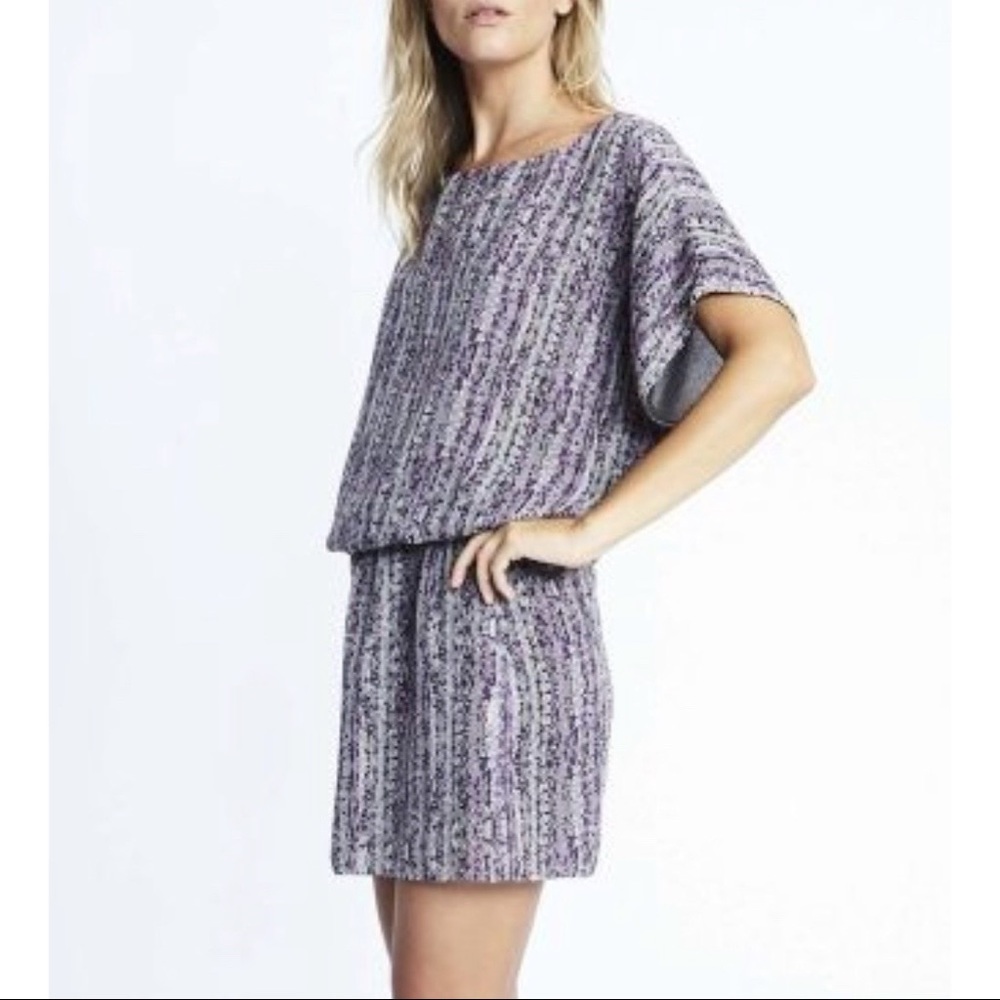 Karen Zambos Dani Mini Dress in Lilac Stripe Size M NWT